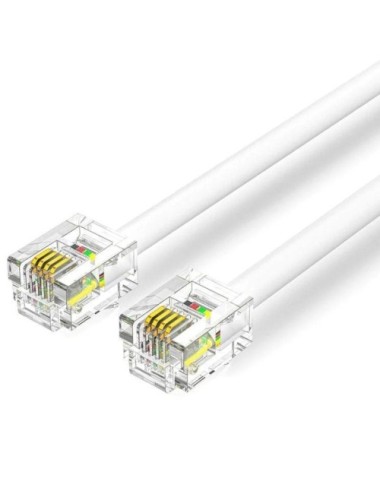 Cable de Teléfono RJ11 6P4C Vention IQBWJ/ 5m/ Blanco