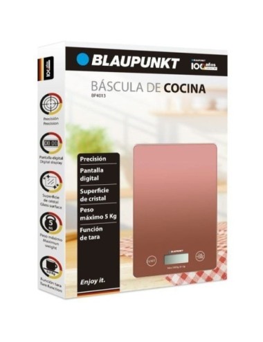 Báscula de Cocina Electrónica Blaupunkt BP4013/ hasta 5kg/ Naranja Claro
