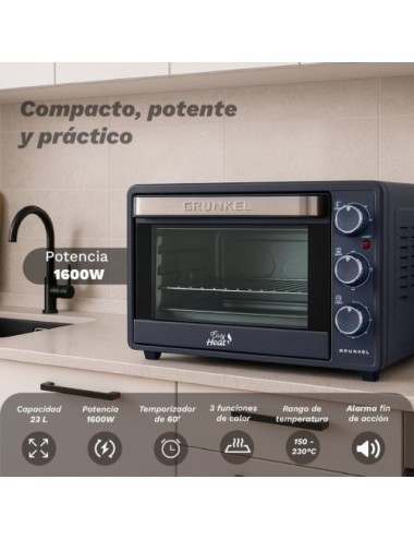 Horno de Sobremesa Grunkel HR-23EASY/ 1600W/ Capacidad 23L