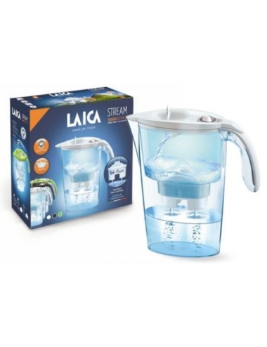 Pack Jarra Filtrante Laica Stream Line/ 2.3L/ Blanca/ Jarra + 3 Filtros BI-FLUX