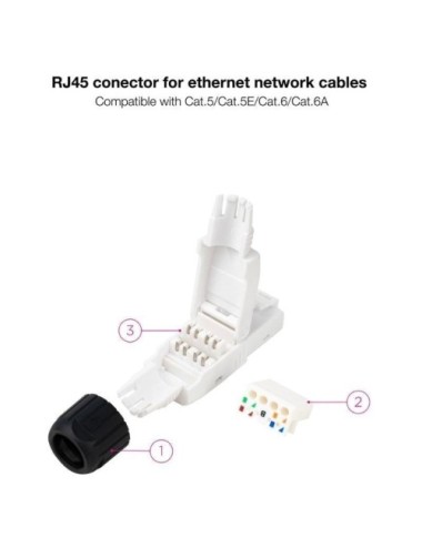 Conector RJ45 UTP Nanocable 10.21.0601/ Cat.6A/ Auto Crimpable/ 10 uds