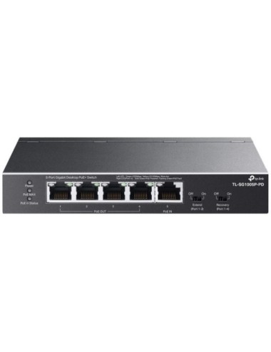 Switch TP-Link TL-SG1005P-PD 5 Puertos/ RJ-45 1/ 2.5Gbps PoE