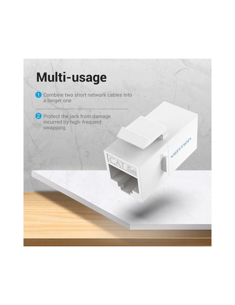 Conector RJ45 Vention VDD-B11-W Cat5e UTP/ 10 uds/ Blanco