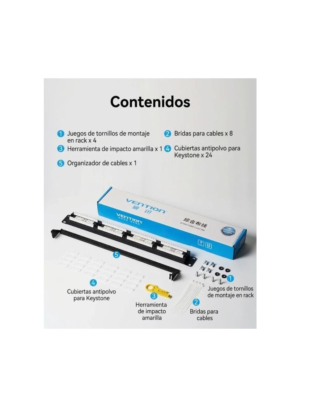 Patch Panel Aisens KGCB0/ 24 Puertos/ Cat.6