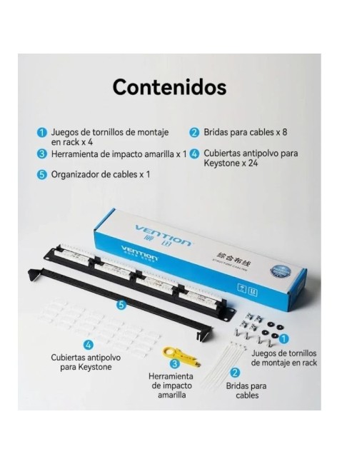 Patch Panel Aisens KGCB0/ 24 Puertos/ Cat.6