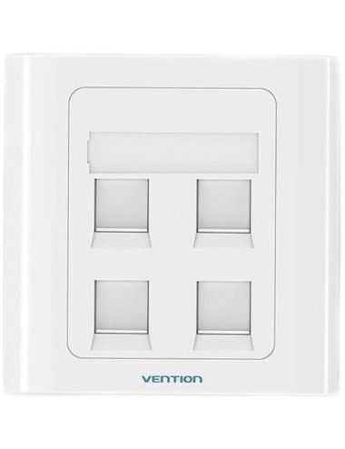 Placa de Pared Tipo 86 Vention IFFW0/ 4 Puertos RJ45