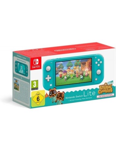 Nintendo Switch Lite Azul Turquesa + Juego Nintendo Animal Crossing New Horizons