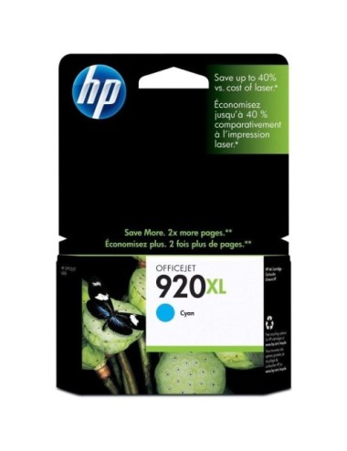 Cartucho de Tinta Original HP nº920 XL Alta Capacidad/ Cian