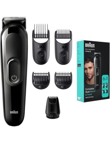 Afeitadora Braun All in One 6 en 1 Style Kit Series 3 MGK3410/ con batería/ 6 Accesorios