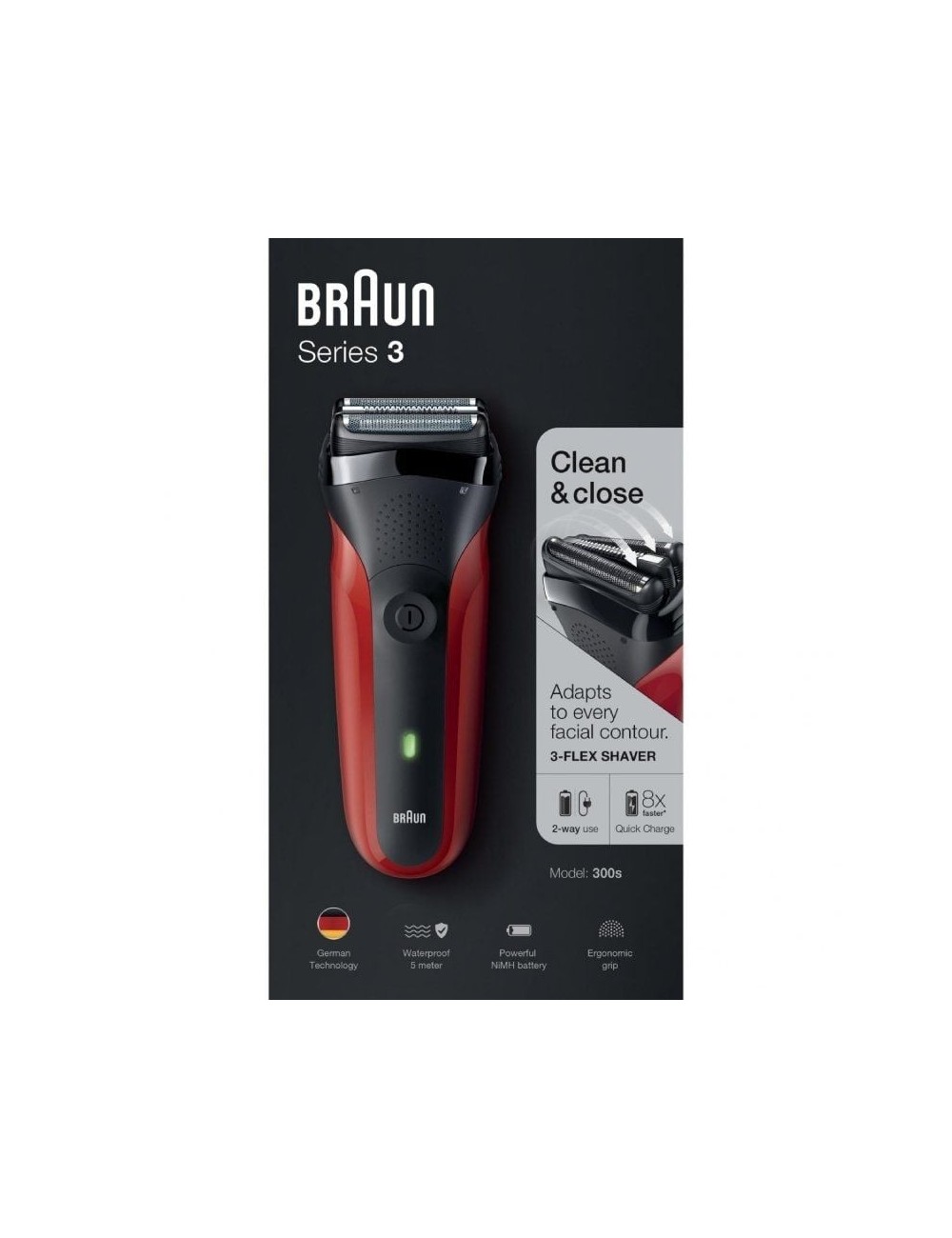 Afeitadora Braun Series 3 300S/ con batería