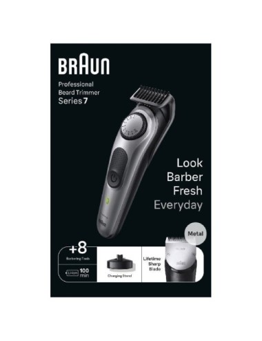 Cortabarbas Braun BeardTrimmer 7 BT7420/ con Batería/ 6 Accesorios