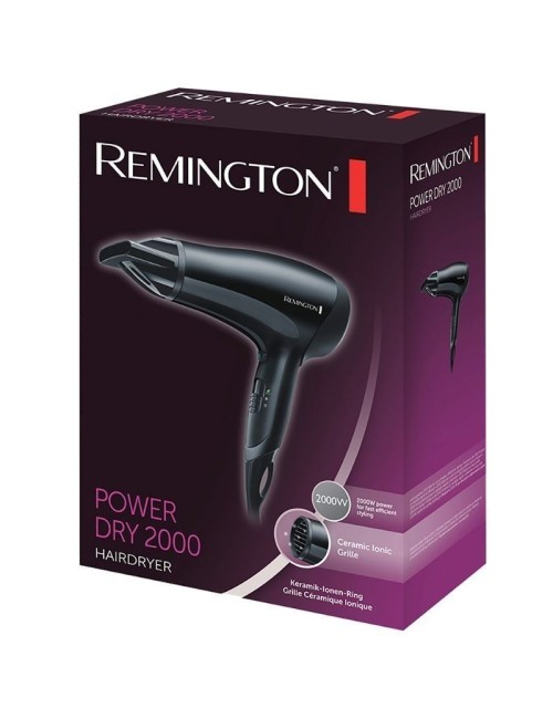 Secador Remington Power Dry 2000 D3010/ 2000W/ Iónico/ Negro