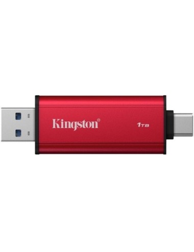Disco Externo SSD Kingston Dual Portable SSD 1TB/ USB Tipo-C y USB 3.2/ Rojo