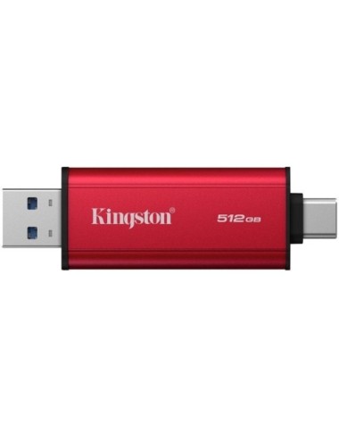 Disco Externo SSD Kingston Dual Portable SSD 512GB/ USB Tipo-C y USB 3.2/ Rojo