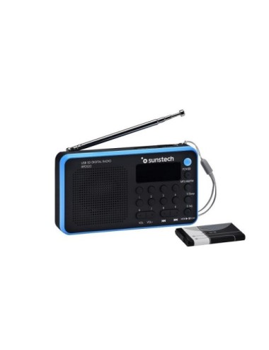 Radio Portátil Sunstech RPDS32BL/ con Batería/ Negra y Azul
