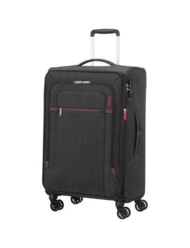 Maleta Mediana American Tourister Crosstrack Spinner Expansible 67cm/ 67.5x42x27.5cm/ 4 Ruedas/ Gris y Rojo