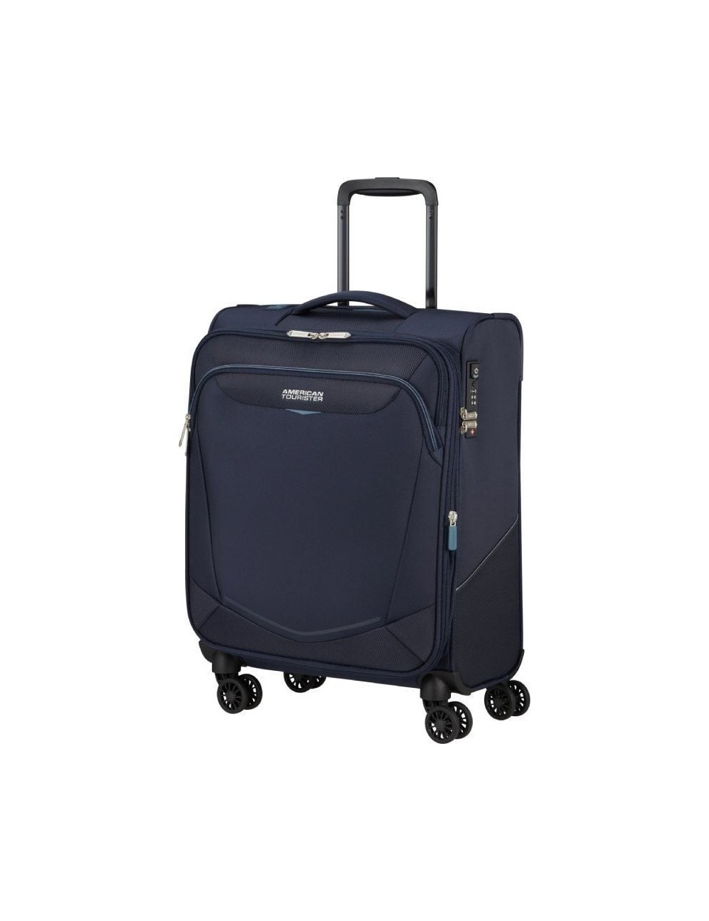 Maleta de Cabina American Tourister SummerRide Spinner 55cm/ 55x40x23cm/ 4 Ruedas/ Azul Marino