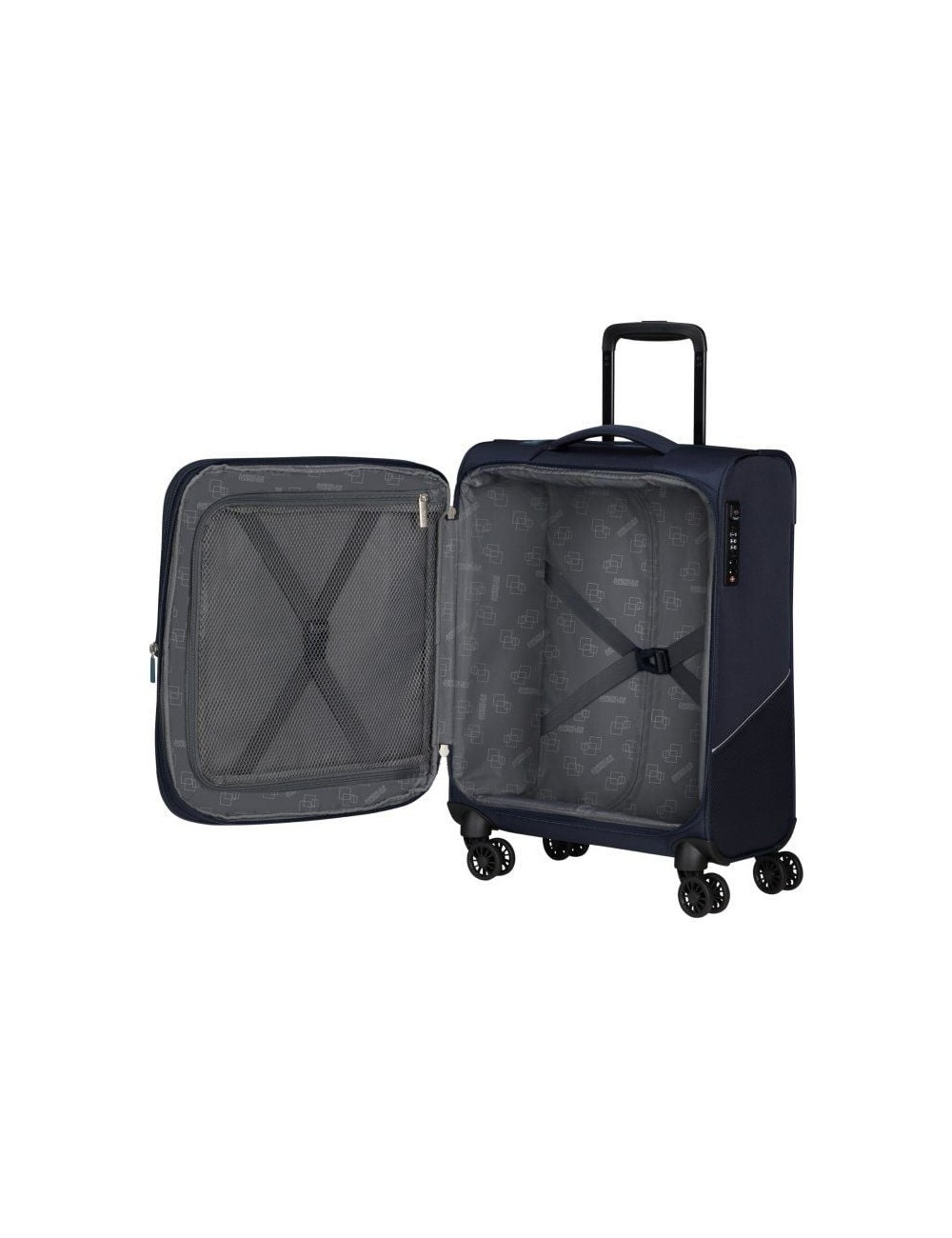 Maleta de Cabina American Tourister SummerRide Spinner 55cm/ 55x40x23cm/ 4 Ruedas/ Azul Marino