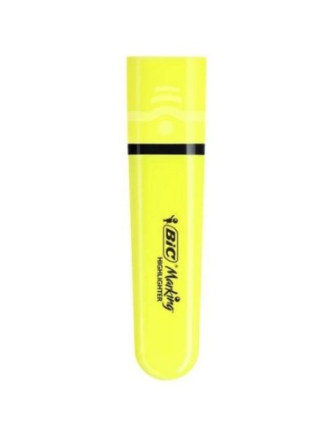 Caja de Marcadores Fluorescentes Bic Highlighter Flat Neón/ 12 unidades/ Amarillos