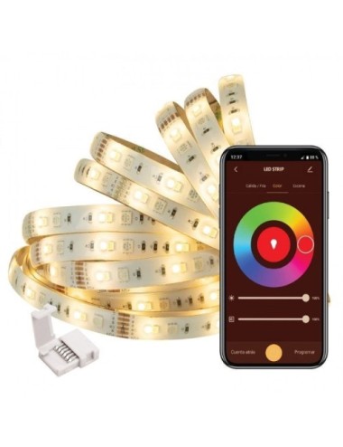Tira LED Muvit IO MIOLST002/ 5m/ 24W/ Color RGB+CCT/ Regulable/ WiFi