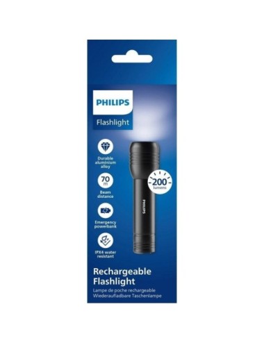 Linterna Philips SFL7003R/ 200 Lúmenes/ Batería Recargable