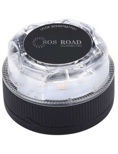 Luz baliza de emergencia para coche SOS Road Connected EL2024 V16/ Homologada/ Base Imantada/ Geolocalizable/ Funciona a Pilas