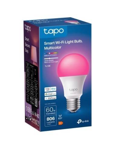 Bombilla Inteligente TP-Link Tapo TL13E/ Casquillo E27/ 8.3W/ 806 Lúmenes/ 2500 - 6500K