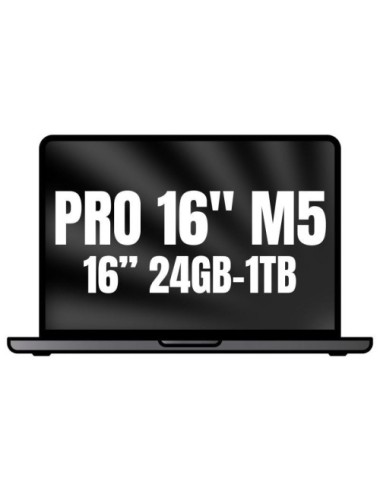 Apple Macbook Pro 16'/ M5 Pro 18-Core CPU/ 24GB/ 1TB SSD/ 20-Core GPU/ Negro Espacial