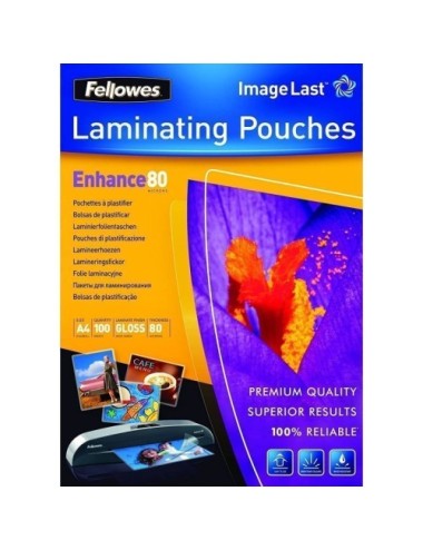 Fundas para Plastificar Fellowes 5306114/ A4/ 80 Micras/ 100 unidades
