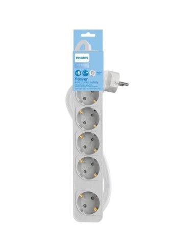 Regleta con Interruptor Philips CHP2154W/12/ 5 Tomas de corriente/ Cable 1.5m/ Blanco