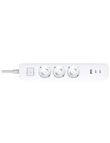 Regleta con Interruptor Xiaomi 20W Power Strip/ 3 Tomas de Corriente/ 1 USB/ 2 USB Tipo-C/ Cable 1.4m/ Blanca