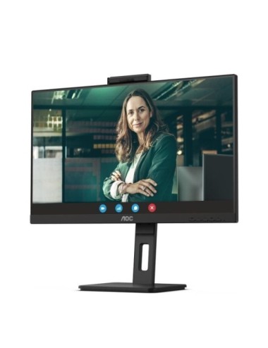 Monitor Profesional AOC 24P3QW 23.8'/ Full HD/ Webcam/ Multimedia/ Regulable en altura/ Negro
