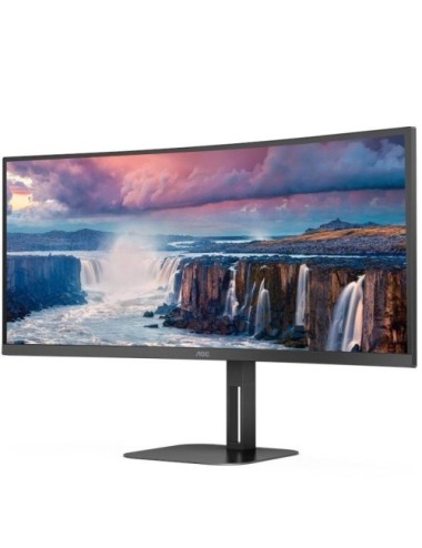 Monitor Profesional Ultrapanorámico Curvo AOC CU34V5C/BK 34'/ WQHD/ Multimedia/ Negro