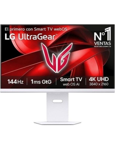 Smart Monitor Gaming LG UltraGear 32G810SA-W 32'/ 4K/ Multimedia/ 1ms/ 144Hz/ IPS/ Regulable en altura/ Smart TV/ Blanco