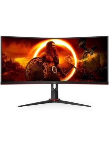 Monitor Gaming Ultrapanorámico Curvo AOC CU34G2XP/BK 34'/ WQHD/ 1ms/ 180Hz/ VA/ Negro