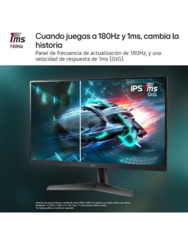 Monitor Gaming LG UltraGear 27GS60F-B 27'/ Full HD/ 1ms/ 180Hz/ IPS/ Negro