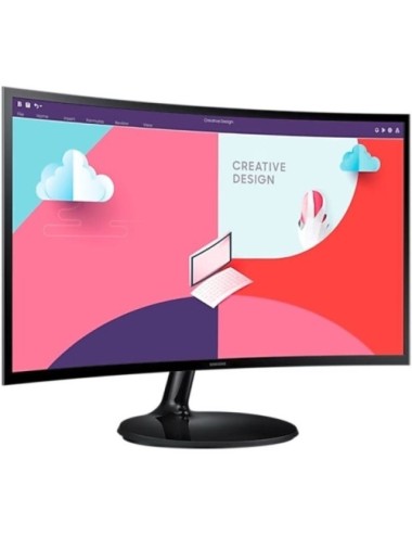 Monitor Profesional Curvo Samsung Essential Monitor S3 S24C360EAU/ 24'/ Full HD/ Negro