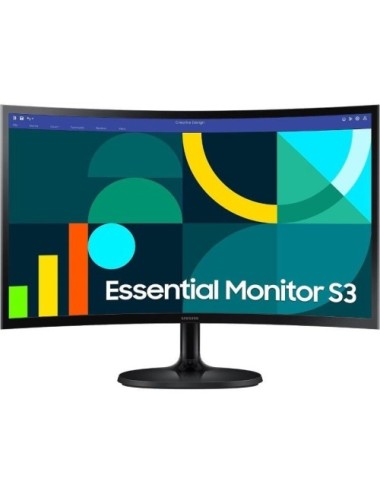 Monitor Profesional Curvo Samsung Essential Monitor S3 S36GD S24D364GAU/ 24'/ Full HD/ Negro