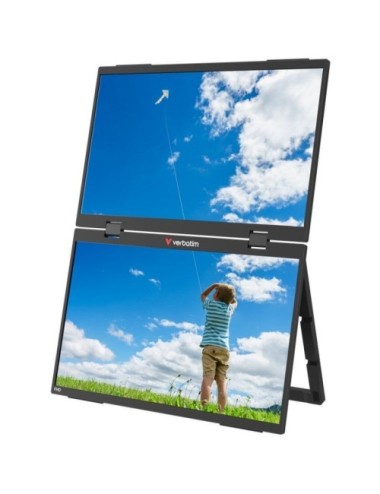 Monitor Portátil Táctil Verbatim Duo Essentials 15.6' + 15.6'/ Full HD/ Multimedia/ Negro