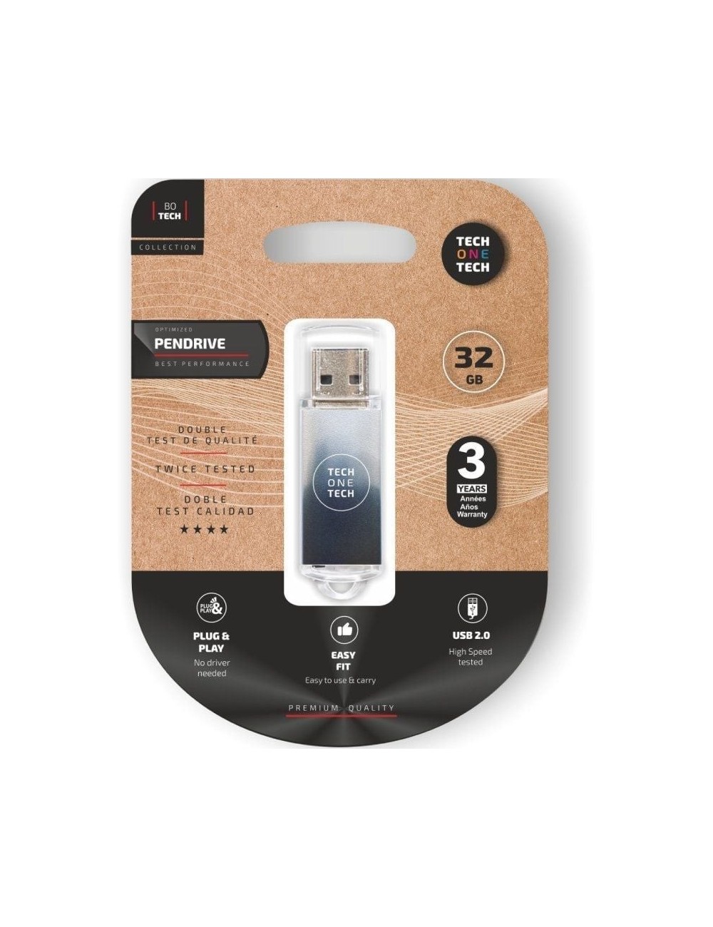 Pendrive 32GB Tech One Tech Be B&W USB 2.0/ Blanco y Negro Degradado