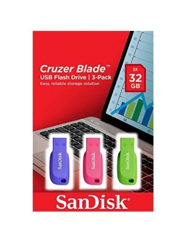 Pendrives 32GB SanDisk Cruzer Blade/ USB 2.0/ Pack 3
