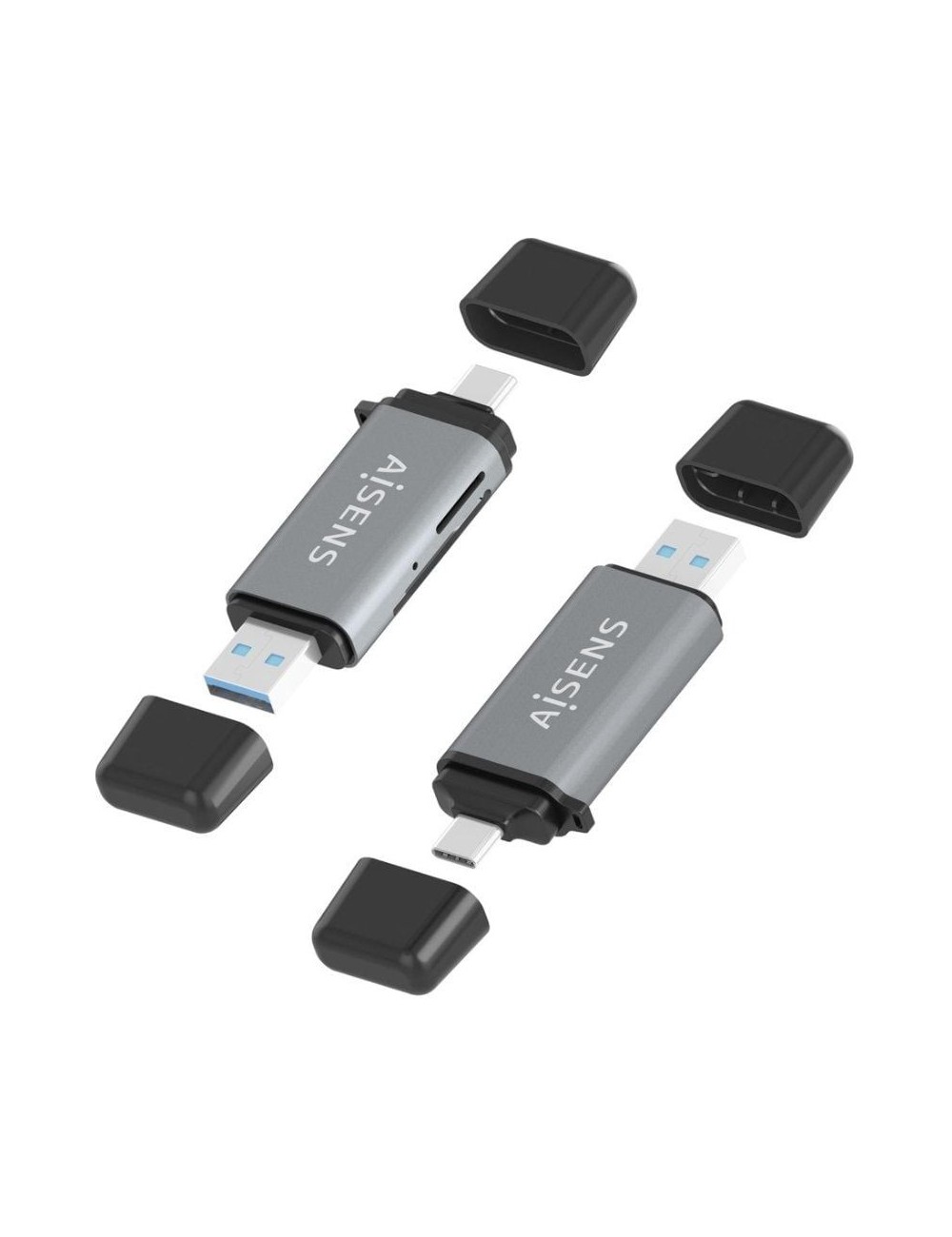 Lector de Tarjetas Externo Aisens ASCR-2AC11-GR/ USB 3.1