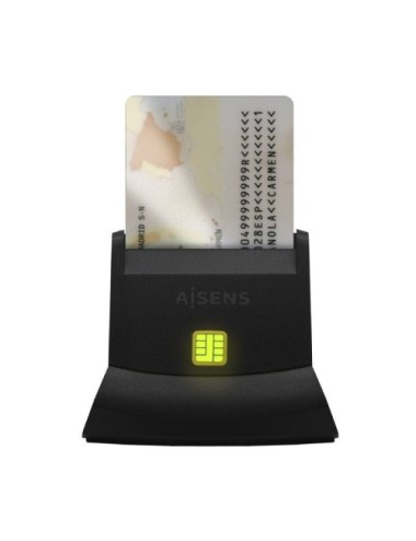Lector de DNI y Tarjetas Aisens ASCR-SN05-BK/ USB 2.0/ Negro