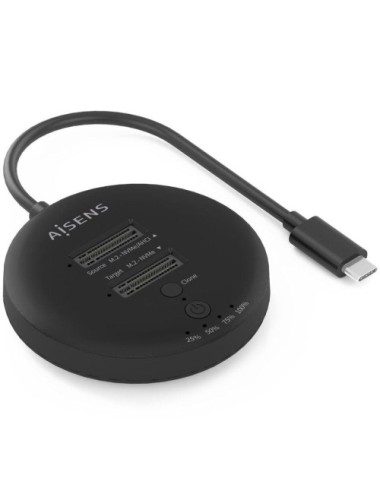 Dock USB 3.2 Gen2 Tipo-C para SSD M.2 NVMe Aisens ASDS-2M2N05-BK/ Gris