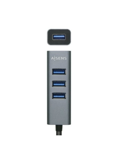 Hub USB 3.0 Aisens A106-0507/ 4xUSB/ Gris