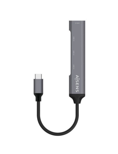 Hub USB Tipo-C Aisens A109-0541/ 4xUSB/ Gris