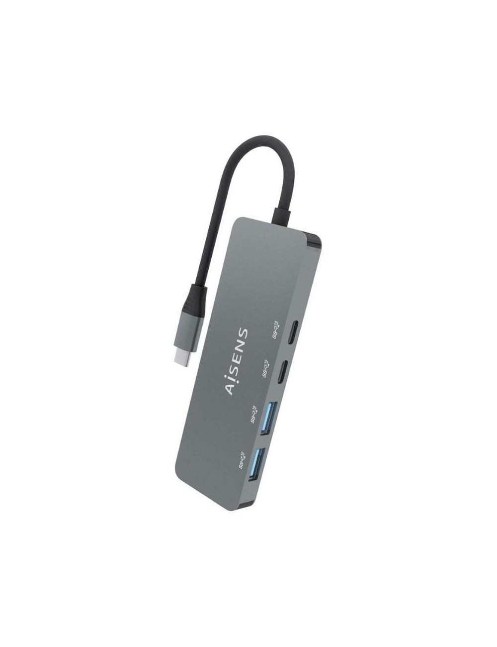 Hub USB Tipo-C Aisens A109-0694/ 2xUSB/ 2xUSB Tipo-C/ Gris
