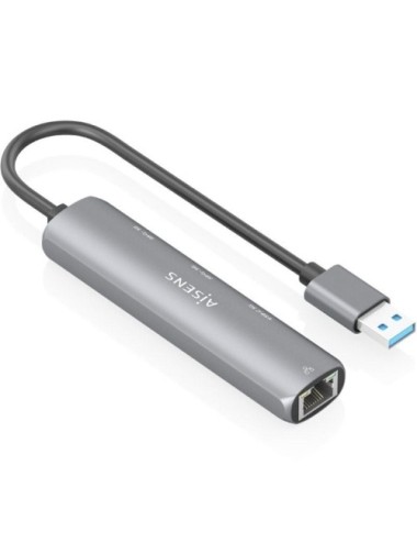 Hub USB Aisens ASUC-4P035-GR/ 1xUSB Tipo-C/ 2xUSB/ 1xRJ45/ Gris