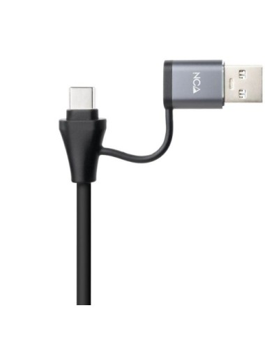 Hub USB + USB Tipo-C 3.0 Nanocable 10.03.0412/ 3xUSB/ 1xRJ45/ Gris