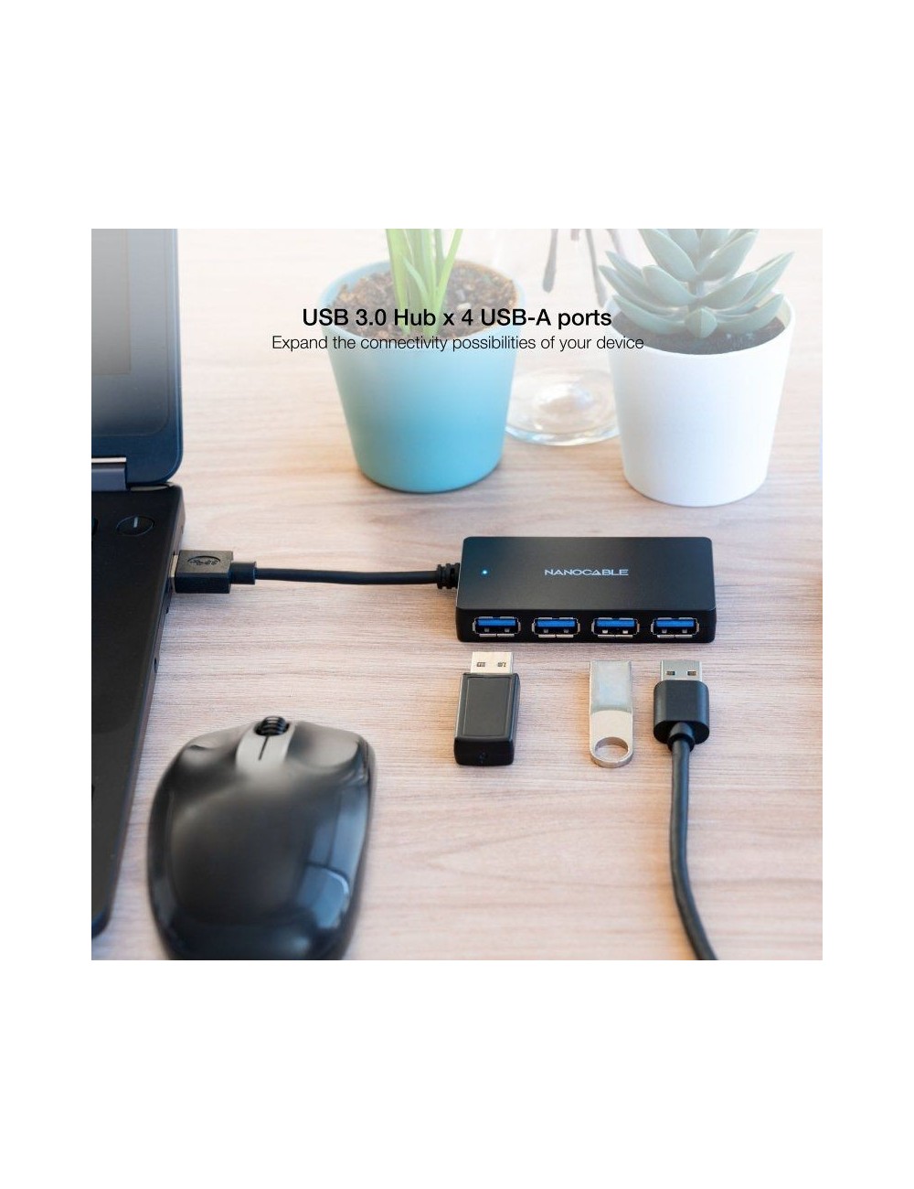 Hub USB 3.0 Nanocable 10.16.4403/ 4xUSB